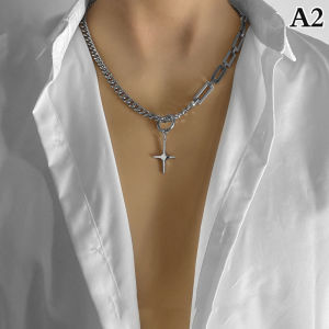 Follow Get New[Beautiful SS] ต่างหูทรงสี่เหลี่ยมสีดำแบบเรียบแบรนด์ฮิปฮอปสุดสร้างสรรค์สร้อยคอพร้อมจี้ดีไซน์สุดสร้างสรรค์ทำจากสเตนเลสสตีลสำหรับผู้ชาย