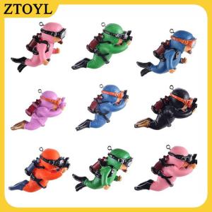 ZTOYL  Kawaii nhựa frogman đồ trang trí hồ cá thú vị nổi trang trí mô phỏng Mini thợ lặn bể cá Phụ kiện hồ cá