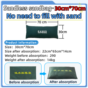 Water Activated Flood Barriers Sandless Sand Bags 70 100 150cm Alternative Sandbag Absorbent Prevention for Garage & Basement