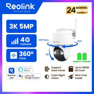 Reolink Go PT Plus : Time Lapse 4G LTE Cellular Security Camera Outdoor 5MP No WiFi Security Camera - B4GPT2K03