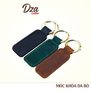 Móc khóa da bò sáp handmade Dza leather nhiều màu sắc giao màu ngẫu nhiên
