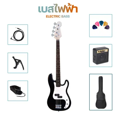 เบสไฟฟ้า guitar 4 สาย เบสเริ่มต้น Electric Bass เก็บเงินปลายทาง&จัดส่งจากกรุงเทพ
