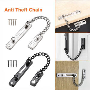 304 Stainless Steel Security Door Lock Chain Simple Installation Anti-Theft Chain With Latch