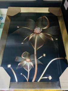 Abstract Black Golden Flower Luxury Poster Nordic Art Plant Leaf Canvas Painting Modern Wall