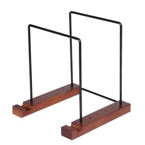 ZM10Q เหล็กสีดำ ที่จับแผ่นเสียงไวนิล จุได้มาก ไม้ที่เป็นของแข็ง Deskop Rack อุปกรณ์ตกแต่งห้อง ทันสมัยและทันสมัย ขาตั้งบันทึก หนังสือสำหรับเด็ก