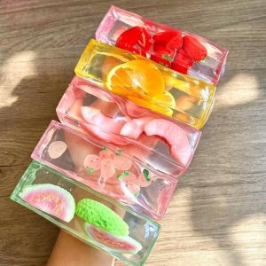 Fruit Hard Candy Ice Cube Stress Ball Squishy Toys Squeeze Toys ASMR Sensory Anti Stress Relief Novelty Fidget Toys for Adults