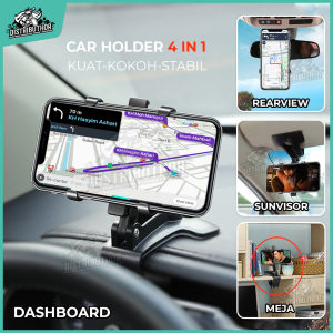 Phone Holder Mobil NB35 4 in 1 Dudukan hp universal untuk pemasangan di dashboard sunvisor rearview kaca belakang bisa potrait dan landscape
