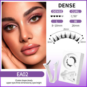 SUNYWILL New 1 Pair Magnetic False Eyelashes Glue Free Natural 4 Magnets Fake Eyelash 3D Mink Eye Lashes Beauty Makeup Tool