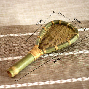 Handcrafted Bamboo Colander Spoon 25cm / 33cm/40cm Natural Bamboo Mesh Sieve with Long Handle Food Skimmer Strainer Kitchen Cooking Supplies