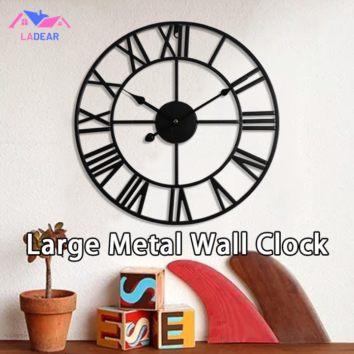 {SG} Large Metal Wall Clock Wall Art Modern Clock Gold Wall Clock Round