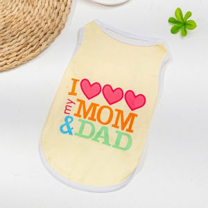 Áo ba lỗ cho Chó Mèo I love Mom and Dad - Hara Pet Store