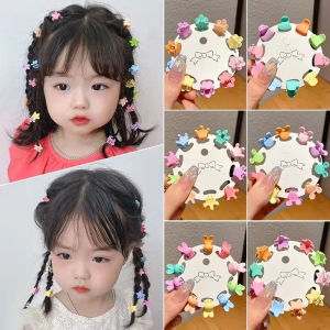 10Pcs/Pack Candy Colored Baby Girls Mini Hairpin Headdress Lovely Bangs Pins Hair Clip Hair Accessories
