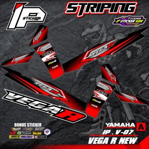 (cod) striping VEGA R NEW - sticker striping variasi list yamaha VEGA R NEW IP.V-07 design ip sticker