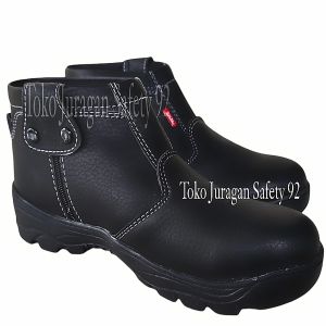 Sepatu Safety Pria Kerja Proyek Pabrik Pom Bengkel Kitchen Sepatu Safety Wanita Terbaik Resleting Hitam Sepatu Kantor Lapangan Keselamatan Kerja ujung Besi Sepatu Safety Terbaik
