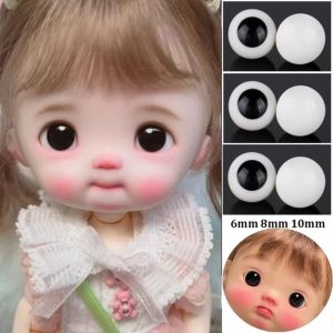 YUDESHUI Tròn Hoàn Hảo Có Thể Di Chuyển Mắt thủy tinh Đen 6mm 8mm 10mm Đôi mắt ngọc trai đen  Đồ chơi thú cưng an toàn Dành cho búp bê BJD/dành cho búp bê OB11