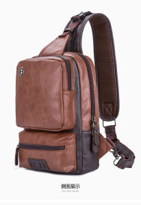 WITH VIDEO Mens Leather Chest Bag Cross Body Sling Bag Comforter Multifunction Casual Shoulder Pouch Bag Backpack Lightweight Travel Bag Best Gift For Love One Kulit Halal [Msia Stock]