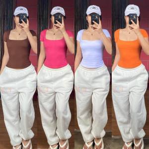 Square neck Full Length Double Lining Slim Fit Top for Women