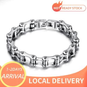 🚚Local Delivery🔥 Punk Stainless Steel Bracelet Men Biker Bicycle Motorcycle Chain Bracelets 8.5