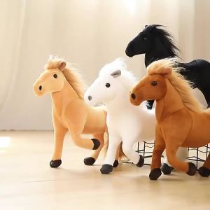LZD Simulation Horse Plush Toy Doll Pony Doll Doll Big White Horse Pillow Childrens Cognitive Model Toy Gift