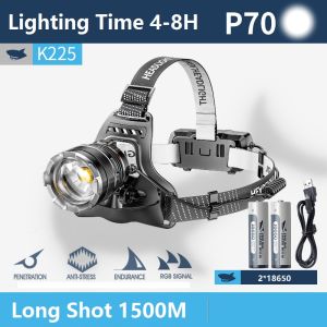 SmilingShark K225 Head Light Powerful M77 LED 10000lm Super Bright Headlight Yellow Light USB Rechargeable Sensor Zoom 18650 IPX4 Waterproof Outdoor Emergency Fishing Hiking Camping Bicycle Light Strong Bright