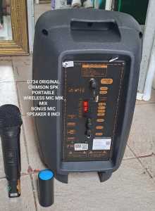 G734 SPEAKER PORTABLE METING 8 INCI BONUS MIC WIRELESS PEGANG CAS BLUETOOTH MIC ECHO WIRELESS SPIKER