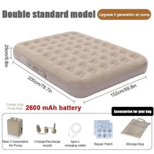 Queen King Camping Bed Auto Inflatable Thickened Durable Waterproof Family Size Chanlory with Pump