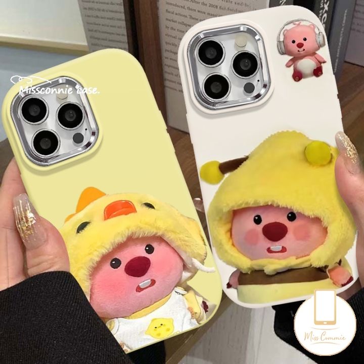 MissConnie Cartoon Loopy Cute Duck Phone Case Compatible for IPhone 11 15  14 12 13 Pro Max Plus XR X XS Max Creative Little Bee Chick Doll Luxury 