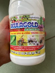 [10 Chai] Xông hơi mạnh AKULAGOLD 260EW 450ml sâu vẽ bùa rệp sáp bọ trĩ nhện đỏ ruồi vàng Rầy nâu sâu cuốn lá sâu đục thân bọ nhảy Bọ trĩ bọ phấn trắng rầy phấn trắng