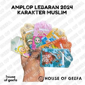 10 PCS Amplop Lebaran Motif Kartun Muslim Karakter Muslim - Amplop ldul Fitri Viral 2024