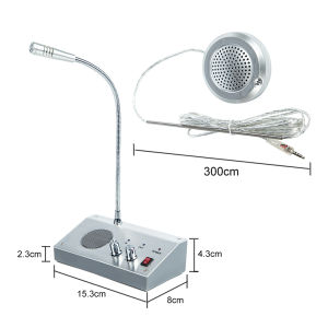 Window mic and speaker intercom Wireless Two Way Speaker Mic and Dual Way Window Microphone for Counter / Parking Lot / Bank / Qffice All-Metal Panel for Greater Durability