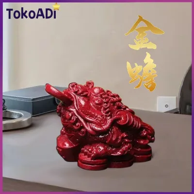 Patung Kodok Emas Katak Pembawa Uang Patung Keberuntungan Cinnabar/Patung Kodok Cinnabar Fengshui