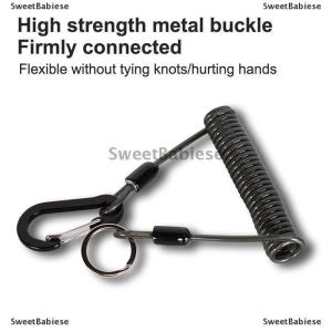 [COD] SweetBabiese Fishing Rope Anti-lost Spiral Spring Lure Pliers Lanyard Wire Spring Rope Elastic Stretch Tether Fishing Accessories
