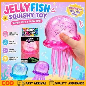 【COD】Creative Jellyfish Squishy Toy Slow Rebound Stress-Relief Sensory Fidget Toy Kids Birthday Gift