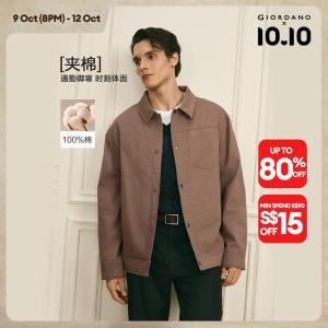 Giordano Men G+ embroidery multi-pocket padded jacket Free Shipping 01076736