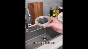 Stainless Steel Kitchen Sink Plug Bounce Core Anti Leak & Anti-Odor Dishwashing Strainer