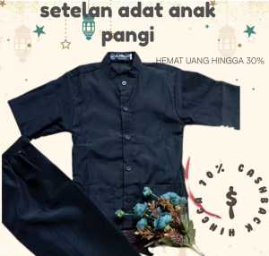 Koko pangsi anak laki laki 1-15th hitam bahan katun wolvis adem lembut tebal