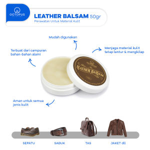 OCTOPUS Shoe cleaner Leather balsam semir sepatu kulit Perawatan Material Kulit 50 Gr / 100 Gr Bahan Alami | Semir sepatu kulit warna netral hitam putih coklat Pembersih Sepatu Tas Jaket kulit OCTLB100