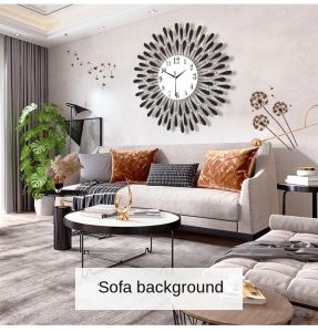 60x60cm Metal Wall Clock Big Size Wall Clocks For Living Room/Bedroom Art Home Decor Elergant Peacock 3D Wall clock