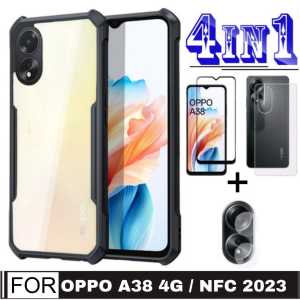 PROMO PAKET 4 INC 1 CASE OPPO A18 2023 / OPPO A38 4G / OPPO A38 4G NFC 2023 / A57 4G / A57 5G / A77 4G / A77S 4G / A77 5G / A77S 5G 2022 Ultra Slim Shockproof Transparent Premium Softcase Anti Fall