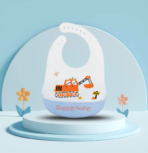 (Cherry) Celemek Makan BayiSlaber Silikon AnakBibs Karet Baby Burb Apron Silicon Anti Air