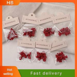 HB 20Pcs Red Mini Clip Hair Claws Geometric Heart Flower Small Gripper Clip Shattered Bangs Hair Clip Women Girls Hair Accessories