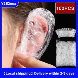 【Local shipping】 100pcs Disposable Earmuff Stransparent Waterproof Earmuffs Hair Dye Perm Color Plastic Earmuffs