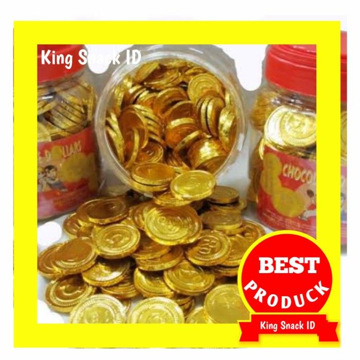COKLAT EMAS KOIN DOLLAR / COKELAT DOLLAR 200PC-COKLAT KOIN GOPEK 125PC - 1 toples koin