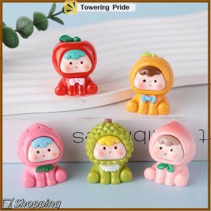 [Towering Pride] 1 5Pcs Fruits Bell Keychain Cartoon Blizzard Fruit Resin Keychain For Boys Girls Backpack Pendants Toys For Kids