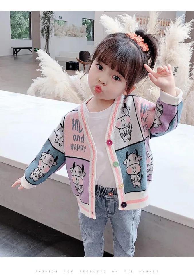 Little RD Girls Cardigan Sweater 2023 New Spring and Autumn Children s Fashionable Coat 1 Korean Version 3 Girls Knit Autumn Dress 23080605 Lazada PH