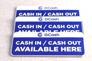 Dsign Gcash Cash In/ Cash Out Available Here Signage Sticker Store Sticker Store Sign.