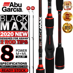 Abu Garcia [genuine product] 2023 upgrade  Generation Black Max BMAX Fishing Rod  2 Rod Tips ，Power:M+ML 1.98M/2.13M/high Carbon Spinning/casting Fishing Rod New material coating