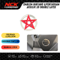 EMBLEM MOTOR LOGO BINTANG 3D TIMBUL BINTANG PETIR AKRILIK MIRROR SUDAH SAMA PEREKAT. 