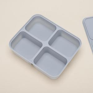 4/6/12 Cube Baby Food Storage Box Silicone Ice Tray with Lid Flexible Mold Easy Release Ice Silicone Freezer Molds