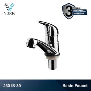 VONE Kran Wastafel Cuci Tangan Up Down Engkol Besar Panas Dingin Chrome